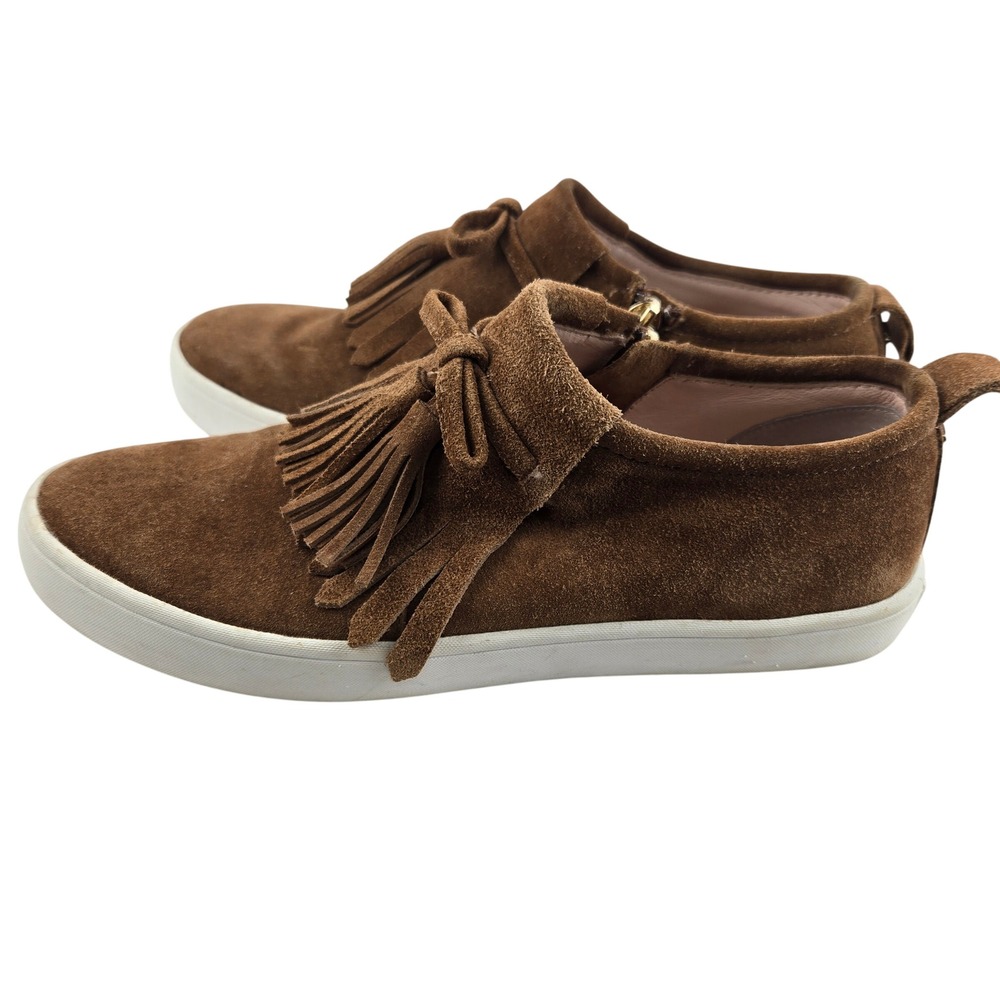Kate Spade New York Lenna Whiskey Brown Suede Tassel Fringe Sneakers Womens 7M - Picture 6 of 12